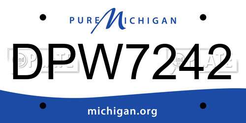 DPW7242 Michigan License Plate