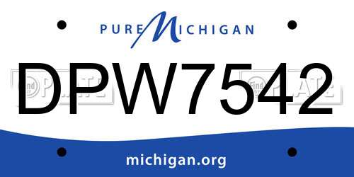 DPW7542 Michigan License Plate