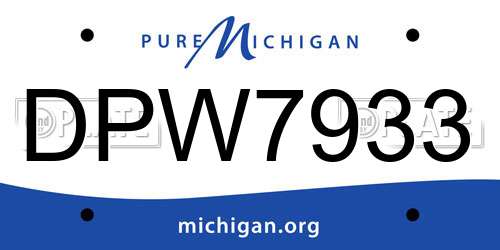 DPW7933 Michigan License Plate