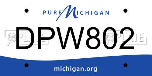 DPW802 Michigan License Plate