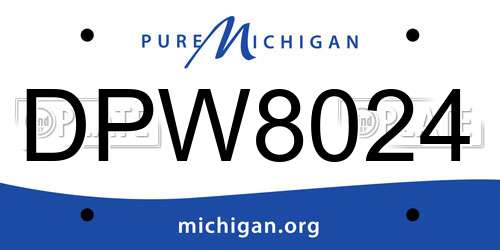 DPW8024 Michigan License Plate