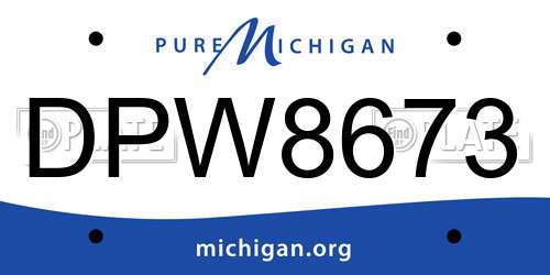 DPW8673 Michigan License Plate