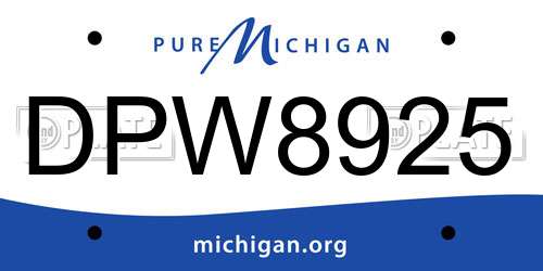DPW8925 Michigan License Plate
