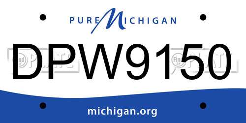 DPW9150 Michigan License Plate