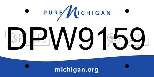 DPW9159 Michigan License Plate