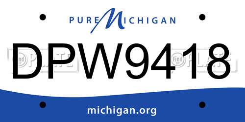 DPW9418 Michigan License Plate