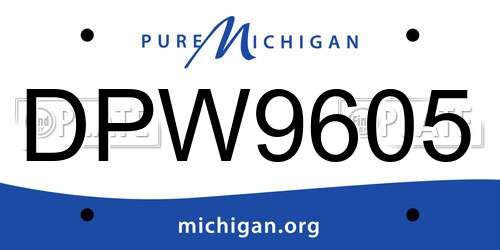 DPW9605 Michigan License Plate