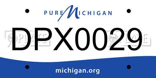 DPX0029 Michigan License Plate