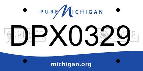 DPX0329 Michigan License Plate