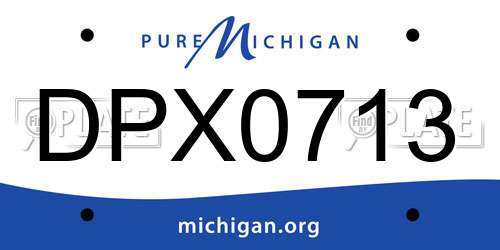 DPX0713 Michigan License Plate