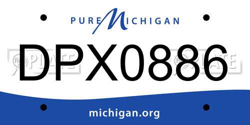 DPX0886 Michigan License Plate