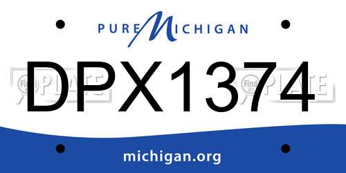 DPX1374 Michigan License Plate