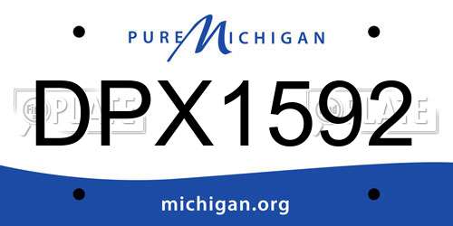DPX1592 Michigan License Plate
