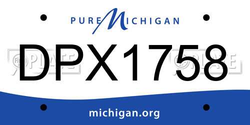 DPX1758 Michigan License Plate