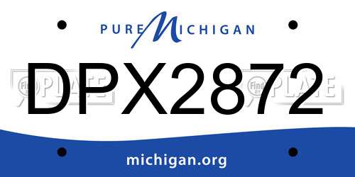 DPX2872 Michigan License Plate