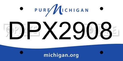 DPX2908 Michigan License Plate