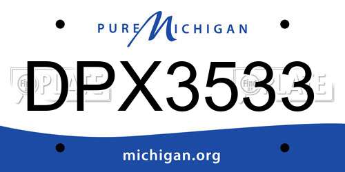 DPX3533 Michigan License Plate