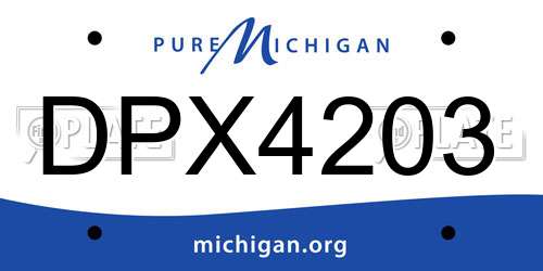 DPX4203 Michigan License Plate