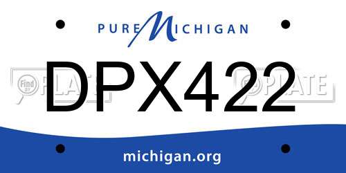 DPX422 Michigan License Plate