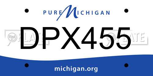 DPX455 Michigan License Plate