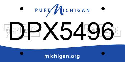 DPX5496 Michigan License Plate