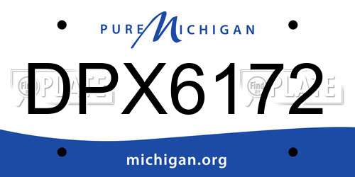 DPX6172 Michigan License Plate