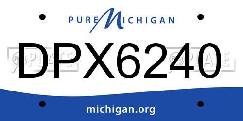 DPX6240 Michigan License Plate