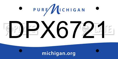 DPX6721 Michigan License Plate