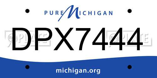DPX7444 Michigan License Plate