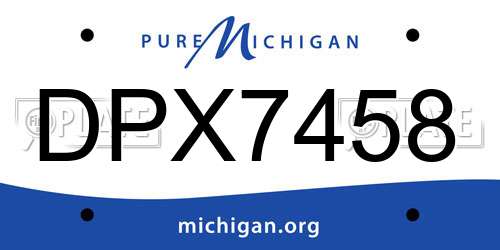 DPX7458 Michigan License Plate