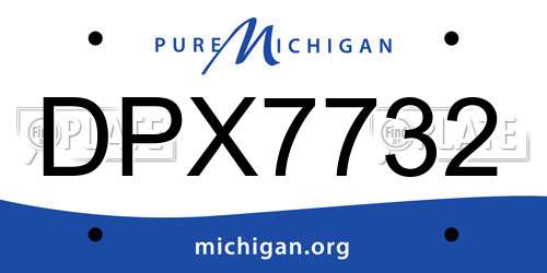 DPX7732 Michigan License Plate