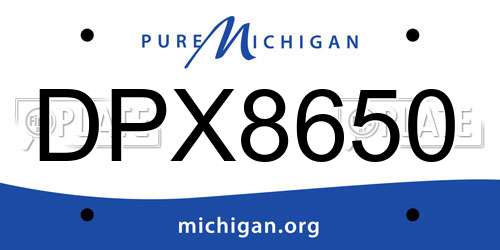 DPX8650 Michigan License Plate