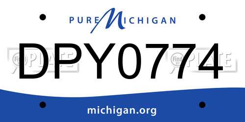 DPY0774 Michigan License Plate