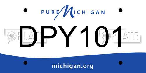 DPY101 Michigan License Plate