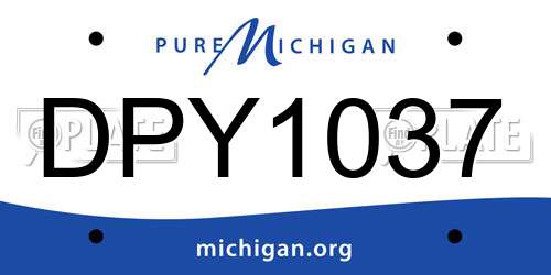 DPY1037 Michigan License Plate