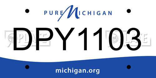 DPY1103 Michigan License Plate