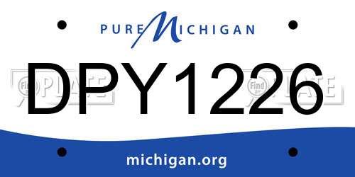 DPY1226 Michigan License Plate