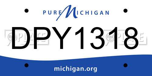 DPY1318 Michigan License Plate