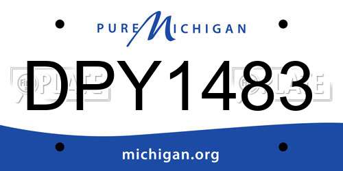 DPY1483 Michigan License Plate