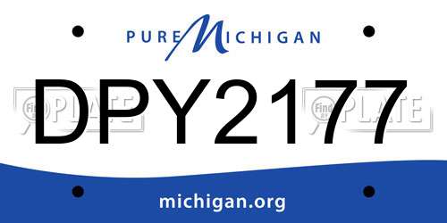 DPY2177 Michigan License Plate