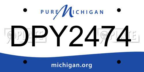 DPY2474 Michigan License Plate