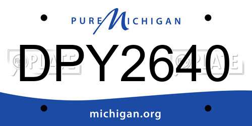 DPY2640 Michigan License Plate