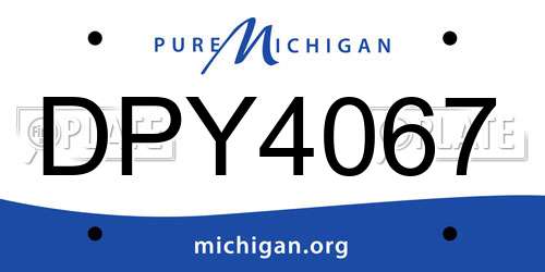 DPY4067 Michigan License Plate