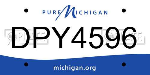 DPY4596 Michigan License Plate