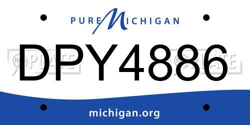 DPY4886 Michigan License Plate