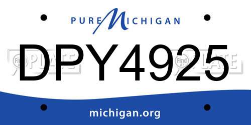 DPY4925 Michigan License Plate