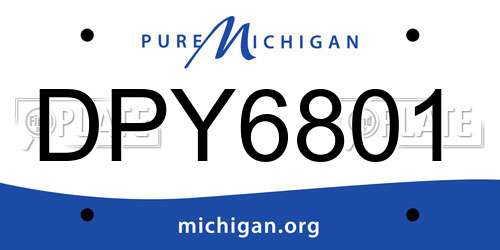 DPY6801 Michigan License Plate