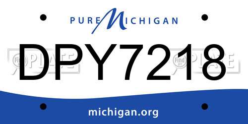 DPY7218 Michigan License Plate