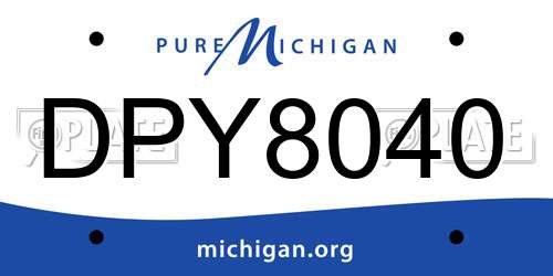 DPY8040 Michigan License Plate