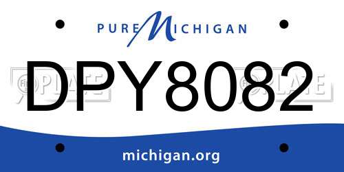 DPY8082 Michigan License Plate